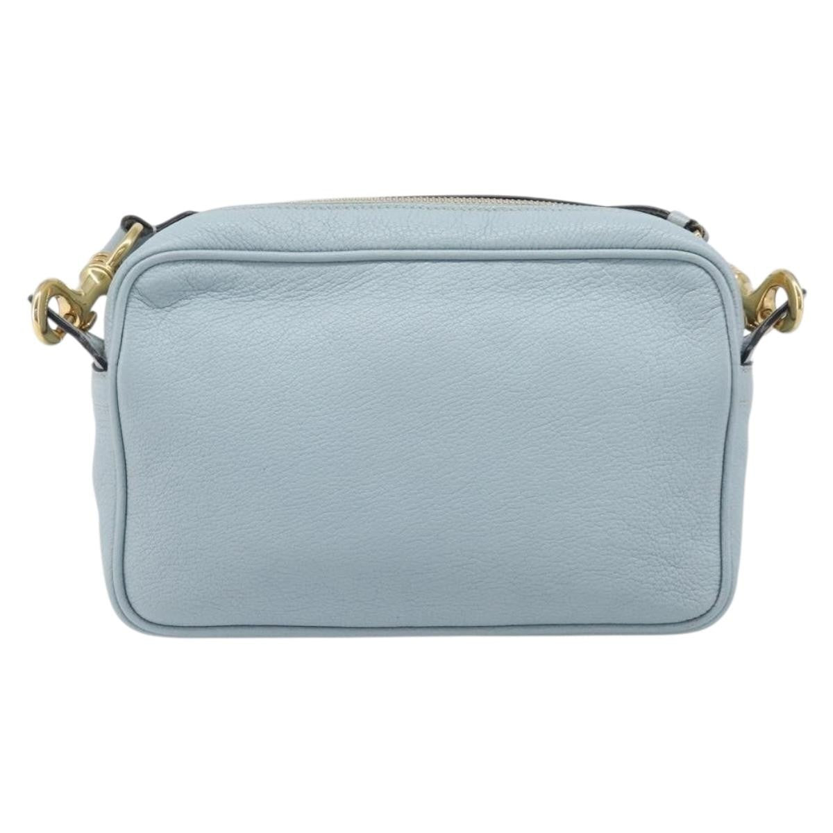 Miu Miu Madras Zip Pocket Leather Blue Leather Crossbody Bag Bag (Pre-Owned)