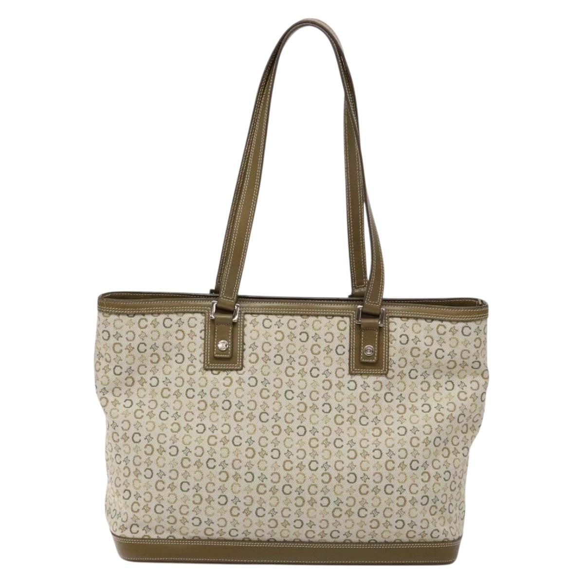 Celine Vintage Macadam Canvas Khaki Canvas Bag (Pre-Owned)