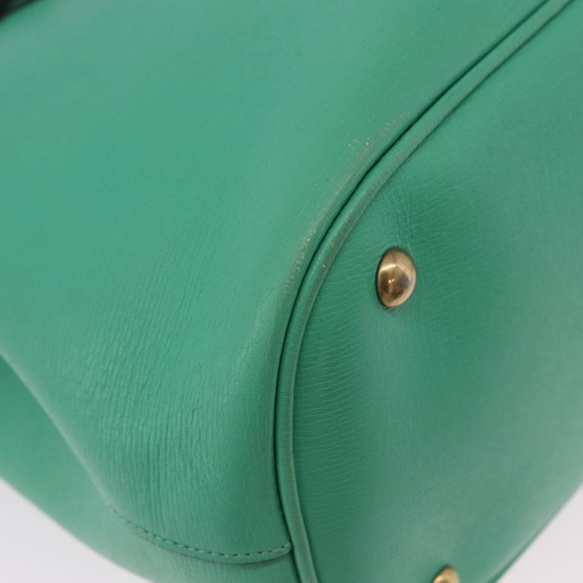 Gucci Bright Bit Convertible Leather Green Leather Tote Bag Bag (Pre-Owned)