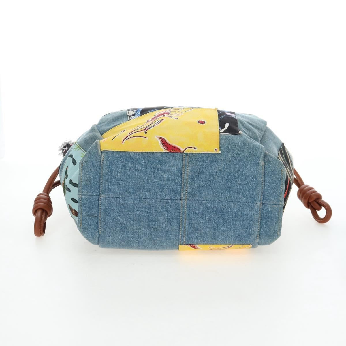 Loewe Paula's Ibiza Flamenco Knot Patchwork Denim And Leather Multicolour Denim_Jeans Tote Bag Bag (Pre-Owned)