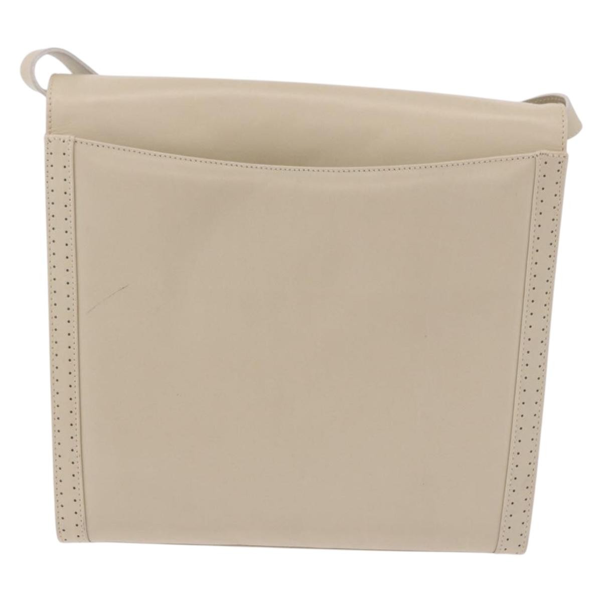 Salvatore Ferragamo Gancini Leather Beige Leather Shoulder Bag Bag (Pre-Owned)