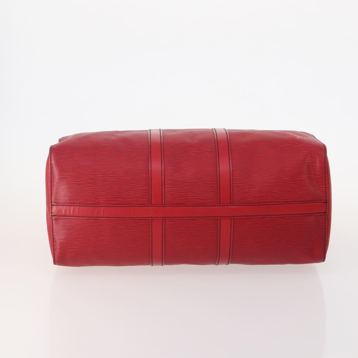 Louis Vuitton Keepall Epi Leather Red Leather Travel Bag Bag (Pre-Owned)