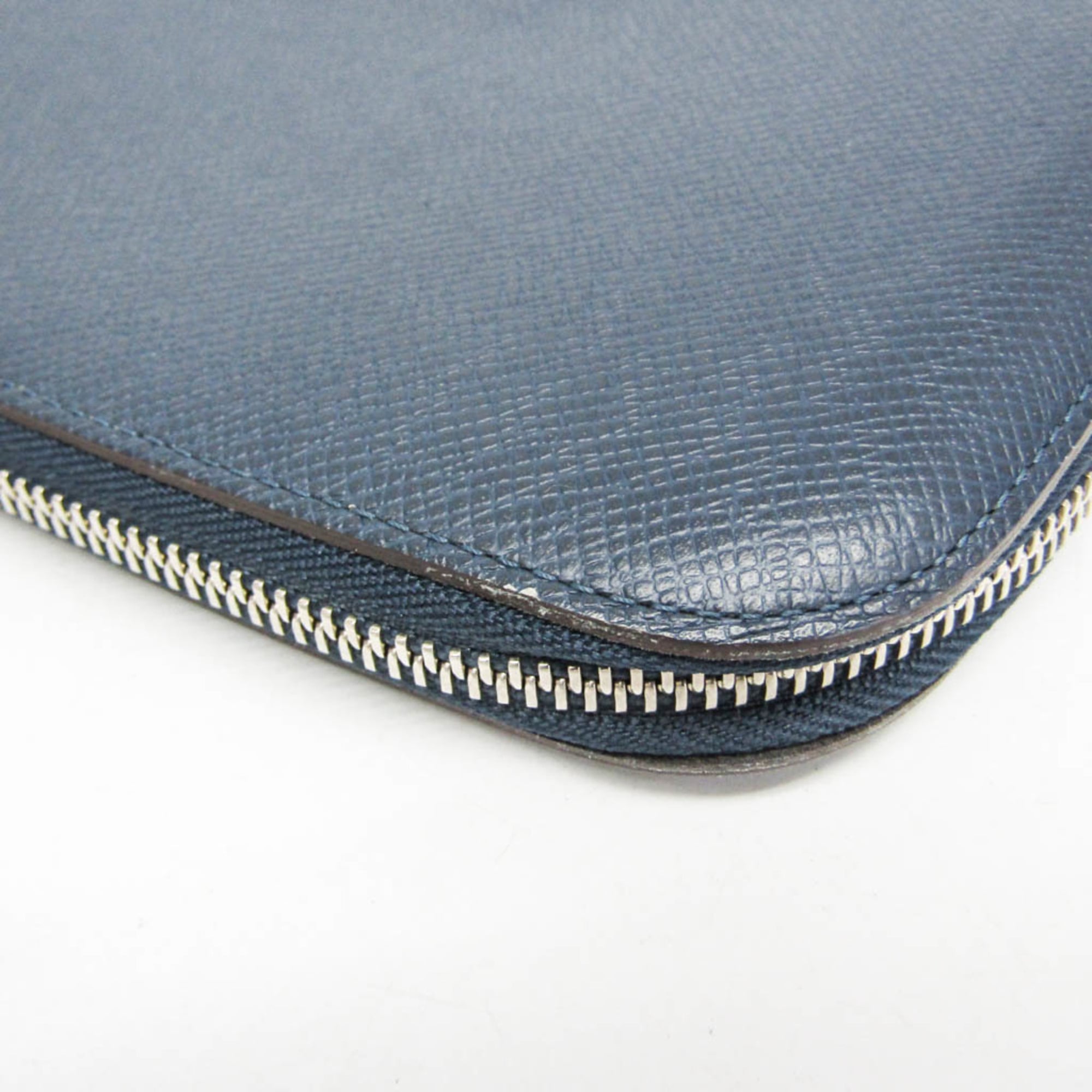 Louis Vuitton Atoll Organizer Taiga Leather Blue Leather Wallets Accessory (Pre-Owned)