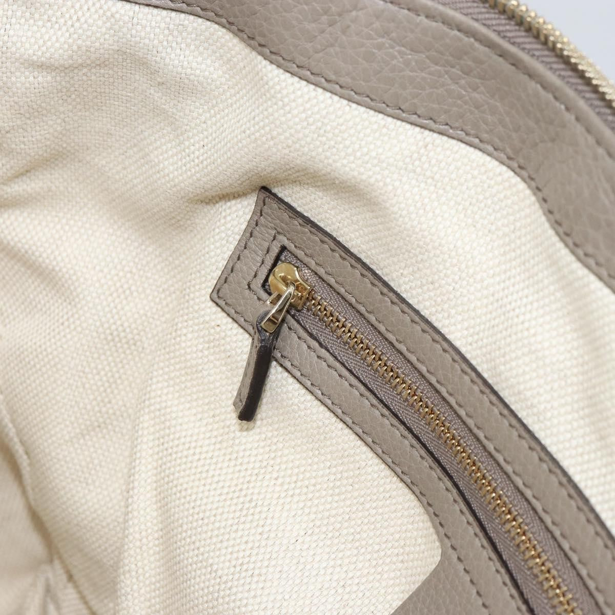 Gucci Soho Convertible Soft Top Handle Leather Gray Leather Handbag (Pre-Owned)
