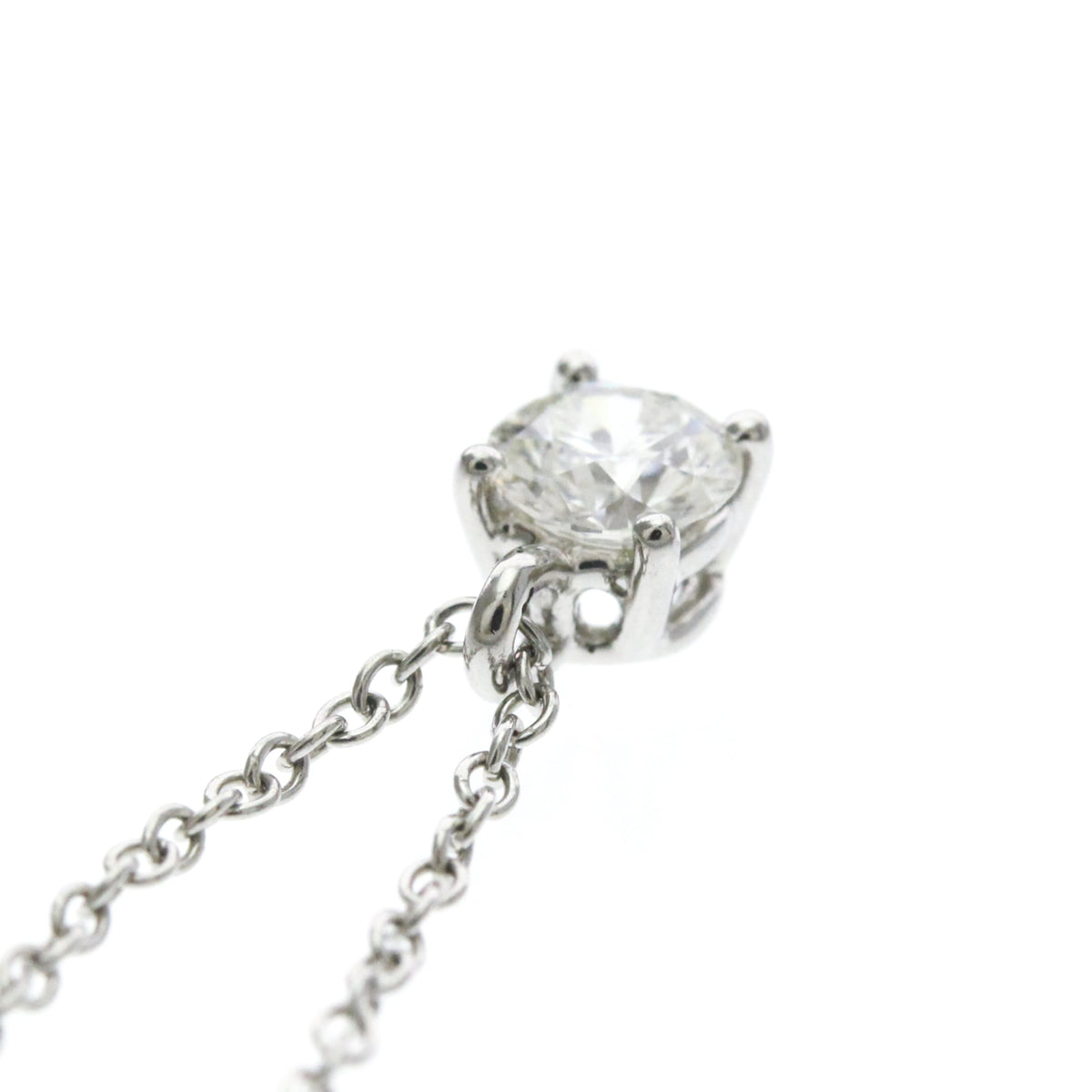 Tiffany & Co. Solitaire Pendant Platinum With Emerald Cut Diamond Silver Platinum Necklace Jewelry (Pre-Owned)