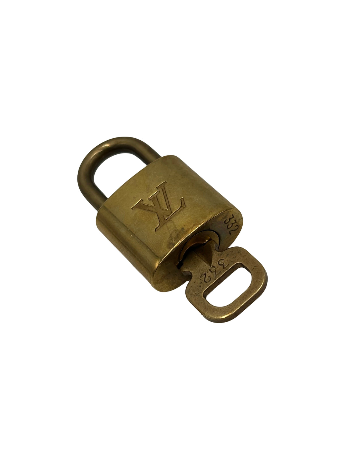 Louis Vuitton Padlock And Key Logo Metal Gold Metal Charms And Keychains Accessory (Pre-Owned)