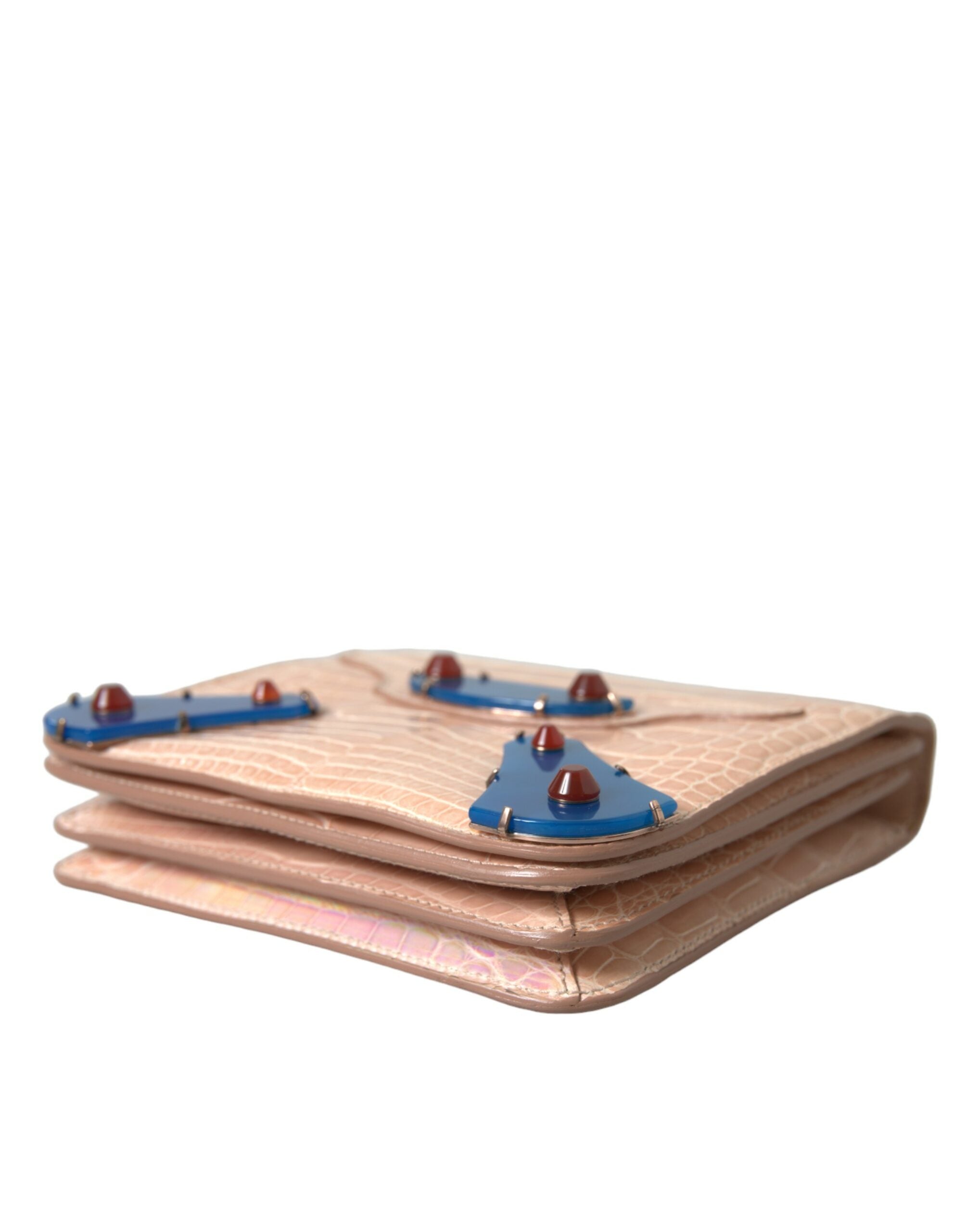 Balenciaga Beige Blue Agate Exotic Leather Gold Chain Purse Women's Bag