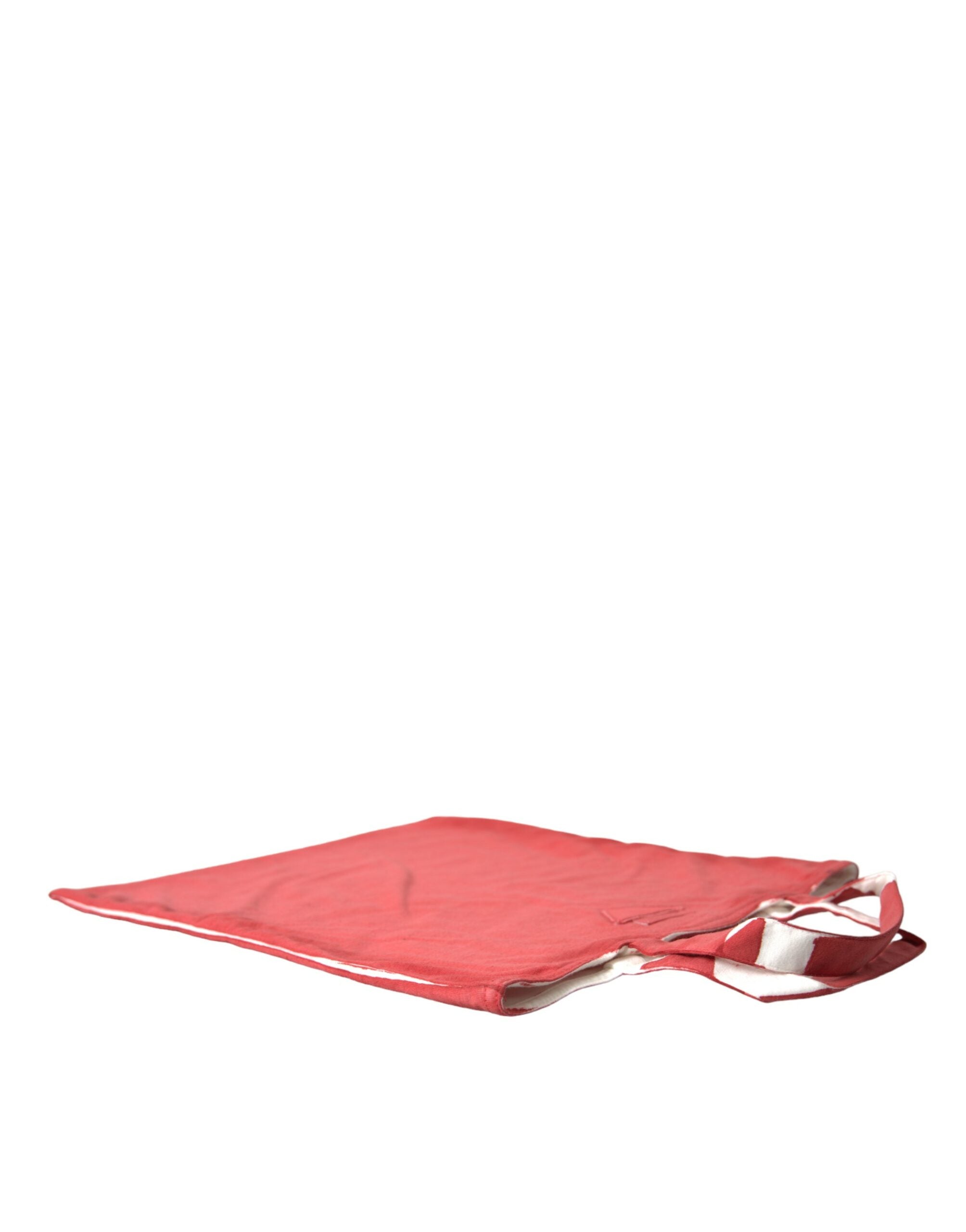 Prada Chic Red and White Fabric Tote Women's Bag