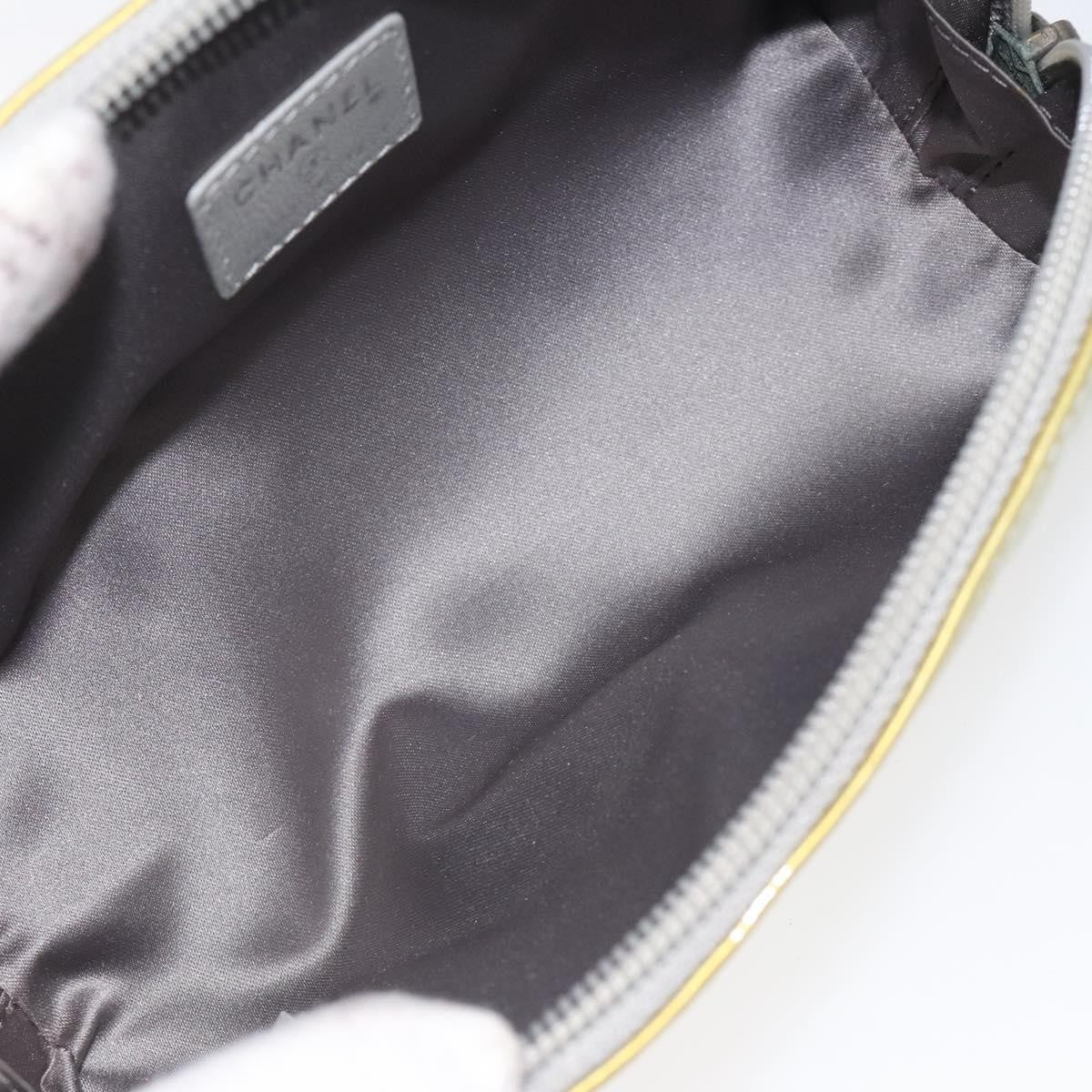 Chanel Vintage Toiletry Patent Leather Silver Other Clutche & Pouche Bag (Pre-Owned)