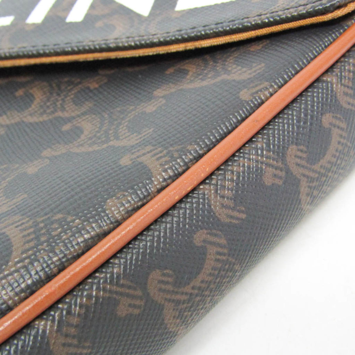 Celine Triangle Triomphe Coated Canvas Brown Canvas Crossbody Bag Bag (Pre-Owned)