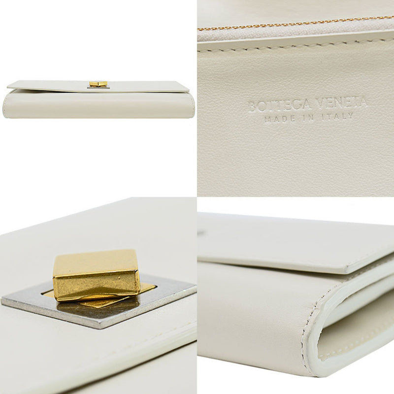 Bottega Veneta White Leather Wallet  (Pre-Owned)