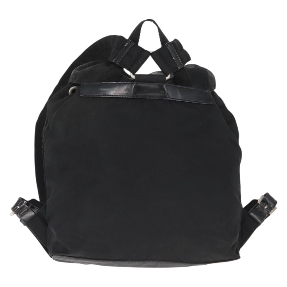 Prada Double Front Pocket Tessuto Black Nylon Backpack Bag (Pre-Owned)