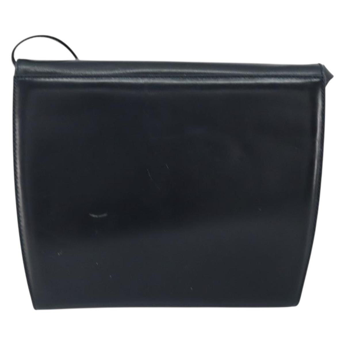 Salvatore Ferragamo Gancini Leather Black Leather Shoulder Bag Bag (Pre-Owned)