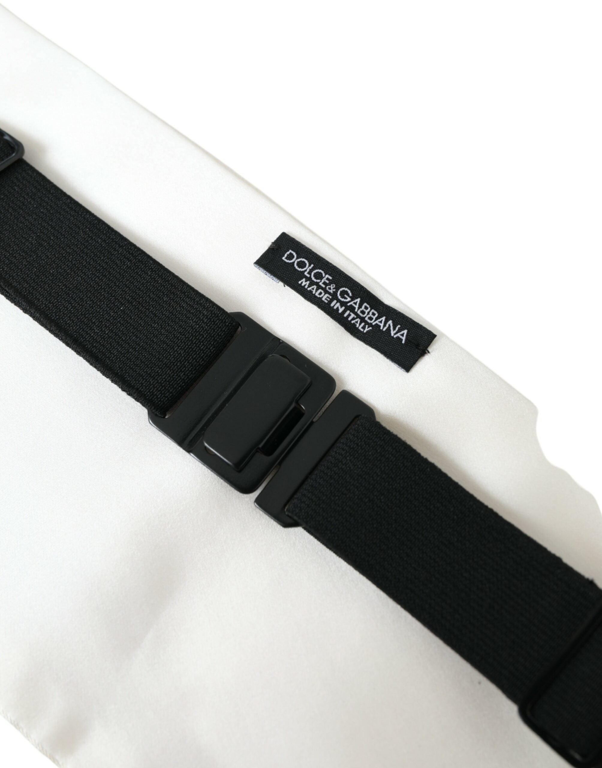 Dolce & Gabbana White Men Wide Waist Silk Belt Men's Cummerbund