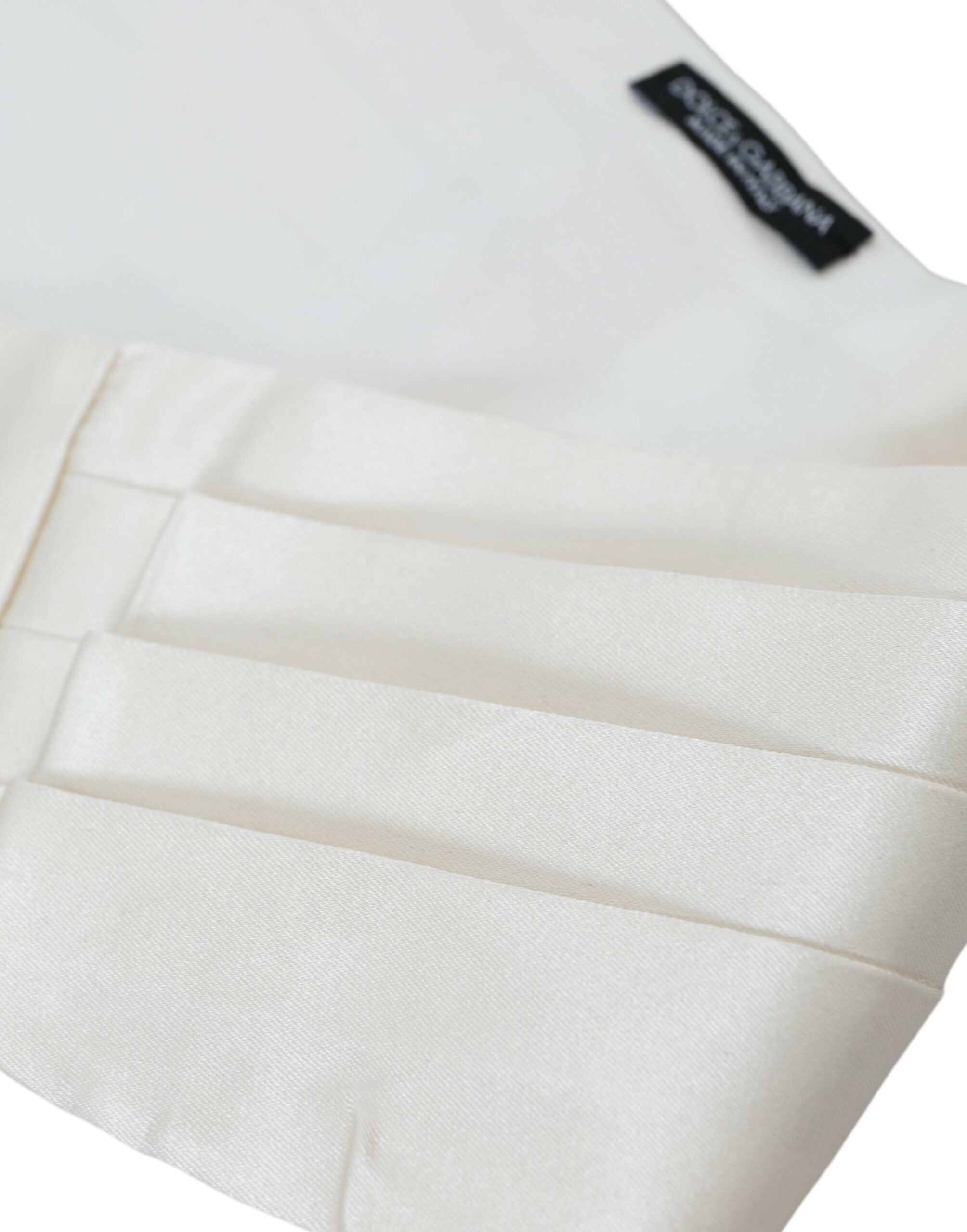 Dolce & Gabbana White Men Wide Waist Silk Belt Men's Cummerbund