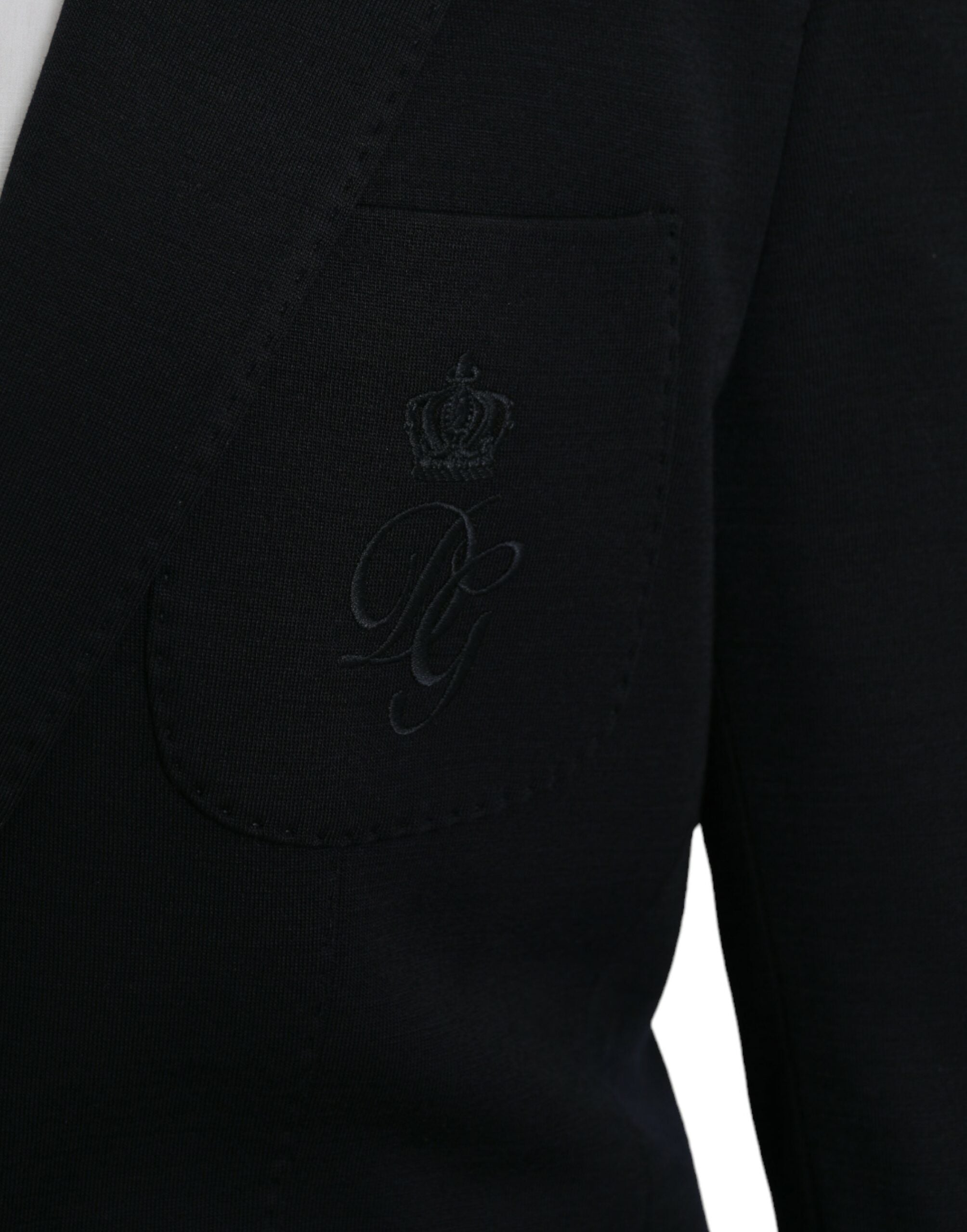 Dolce & Gabbana Black Wool Notch Single Breasted Coat Men's Blazer