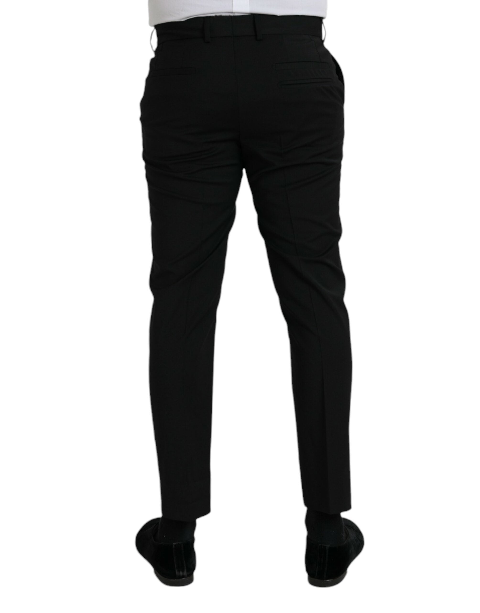 Dolce & Gabbana Black Wool SlimFit Dress Formal Men's Pants
