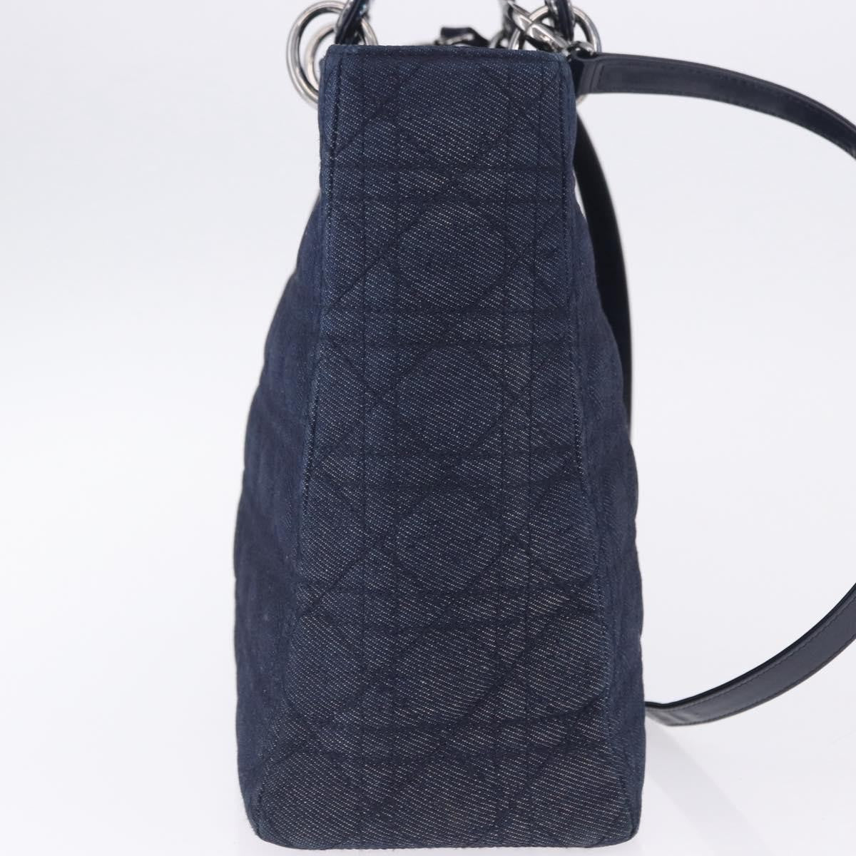 Christian Dior Lady Dior Denim Blue Denim_Jeans Handbag (Pre-Owned)