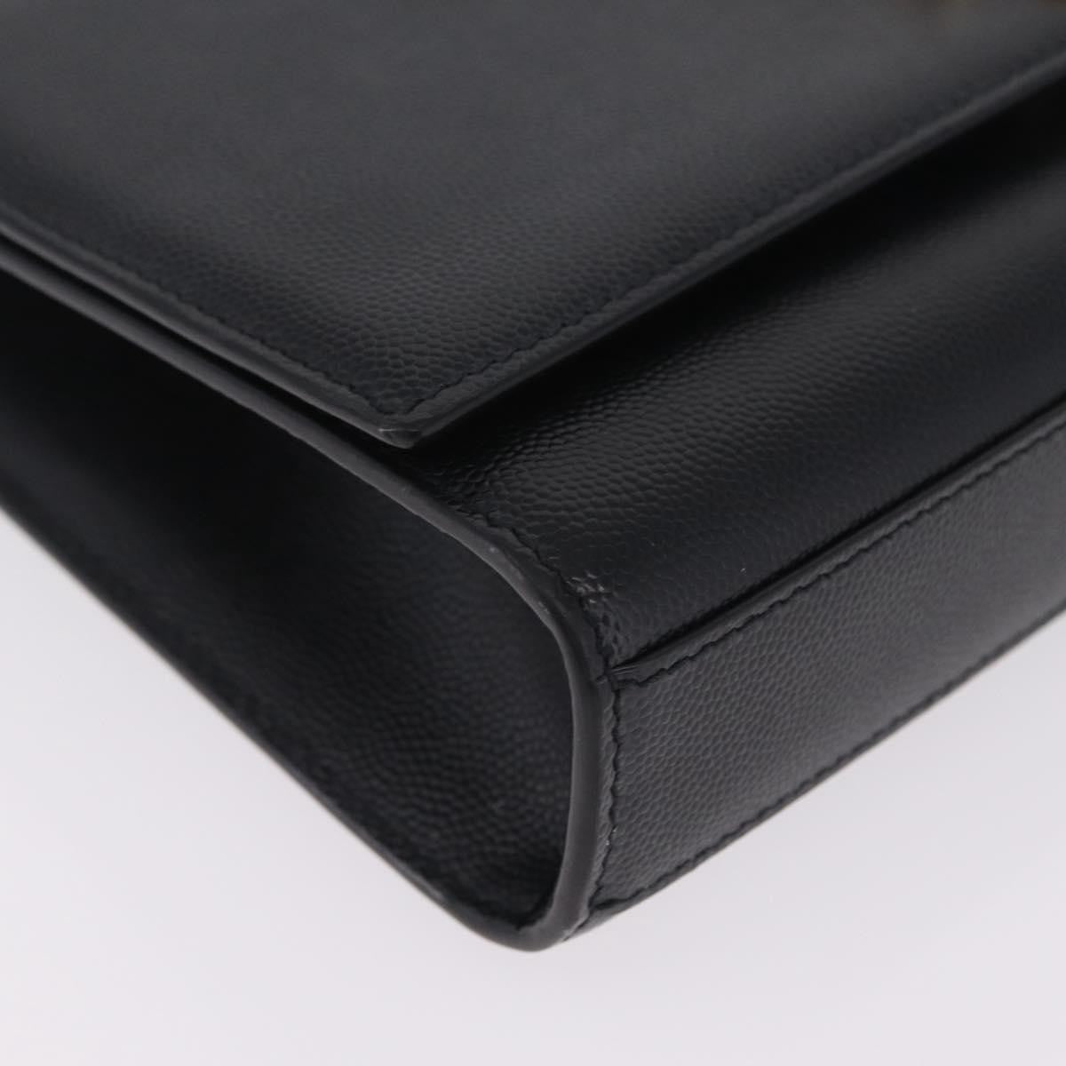 Saint Laurent Classic Monogram Leather Black Leather Crossbody Bag Bag (Pre-Owned)
