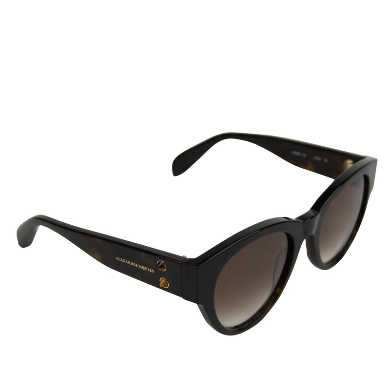 Alexander McQueen Unisex Spikes Havana Plastic Square Acetate Sunglasses AM0054S 442136 2302