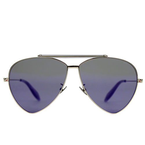 Alexander McQueen Unisex Blue Aviator Sunglasses