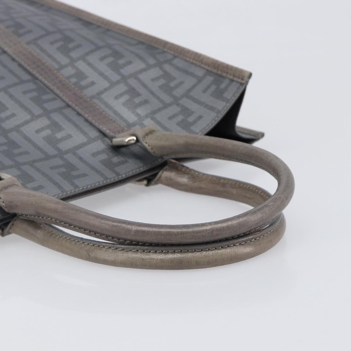Fendi Open Shopping Zucca Canvas Gray Canvas Tote Bag Bag (Pre-Owned)