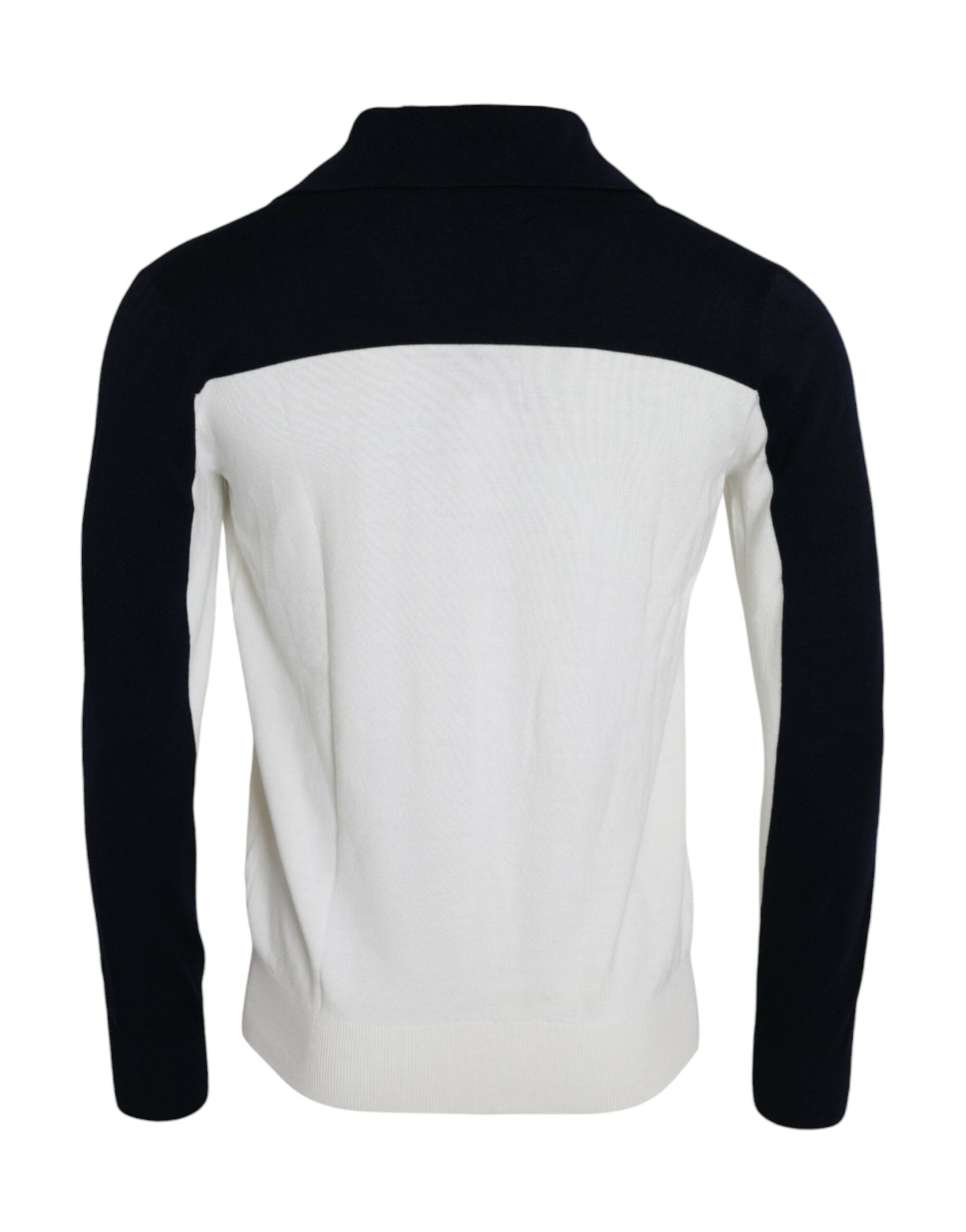 Dolce & Gabbana White Black SICILIA Henley Shirt Pullover Men's Sweater