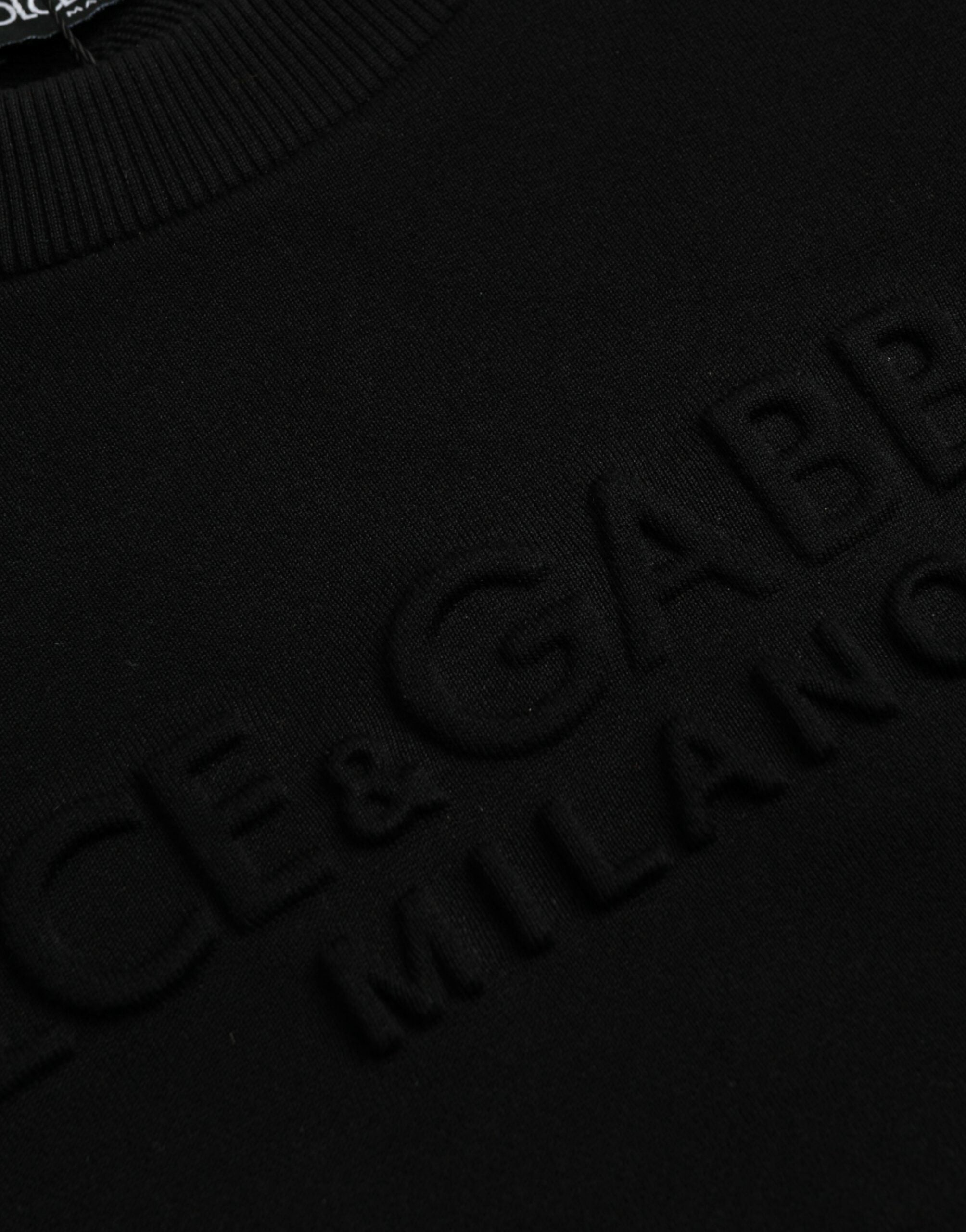 Dolce & Gabbana Black Cotton Long Sleeves Sweatshirt Men's Sweater