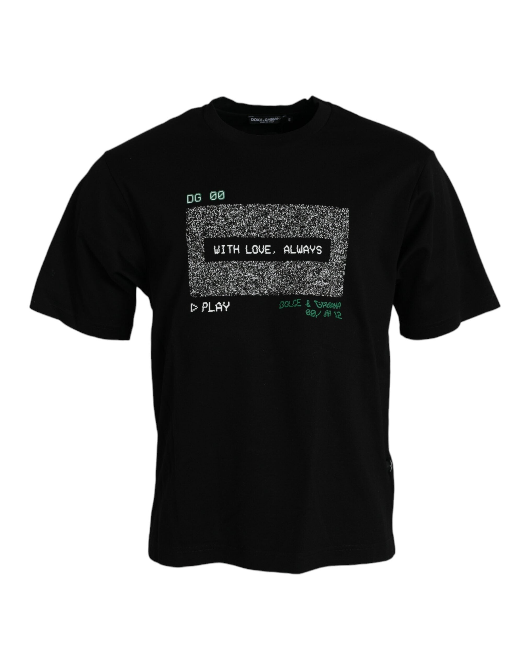 Dolce & Gabbana Black With Love Always Crew Neck Top Men's T-shirt