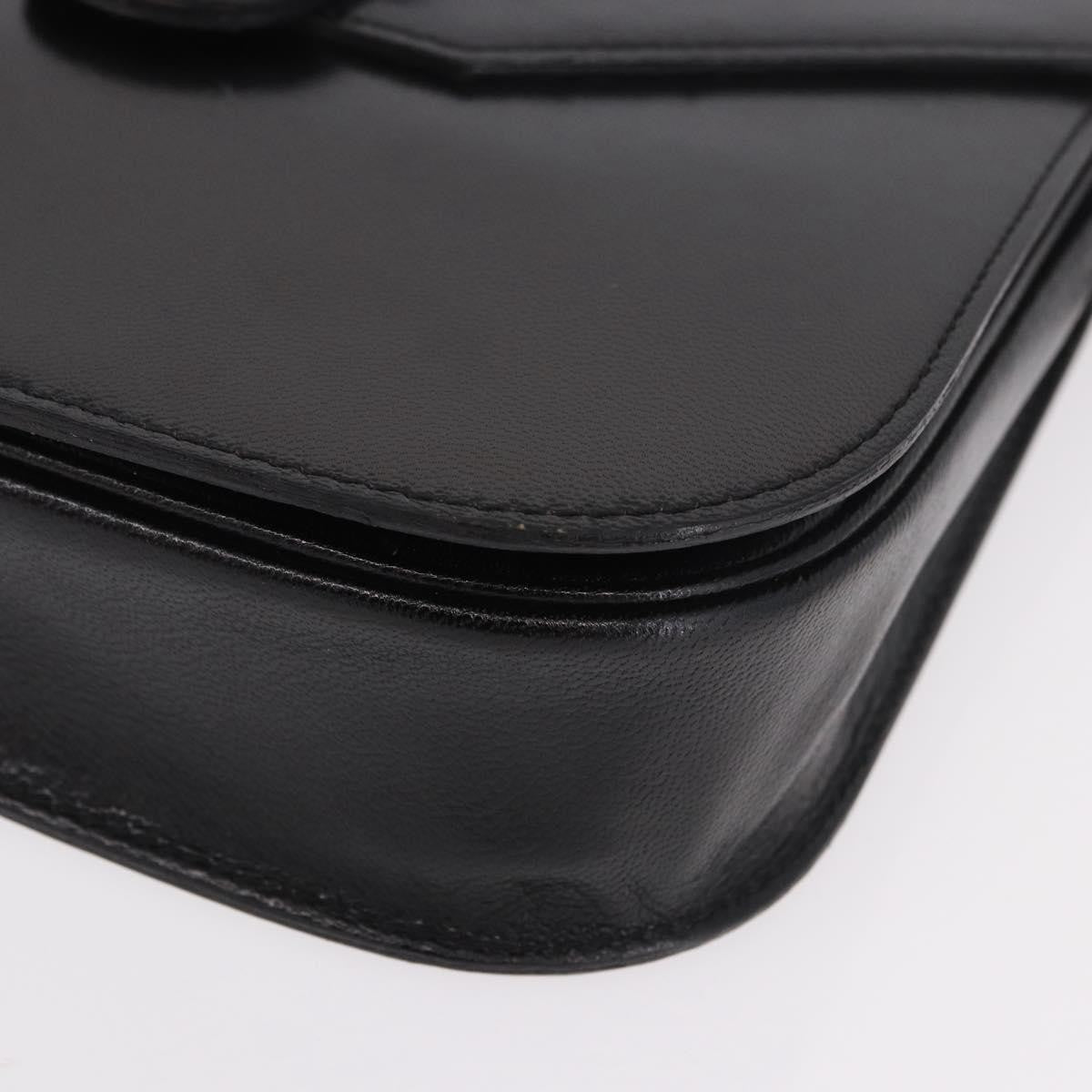 Saint Laurent Vintage Leather Black Leather Handbag (Pre-Owned)