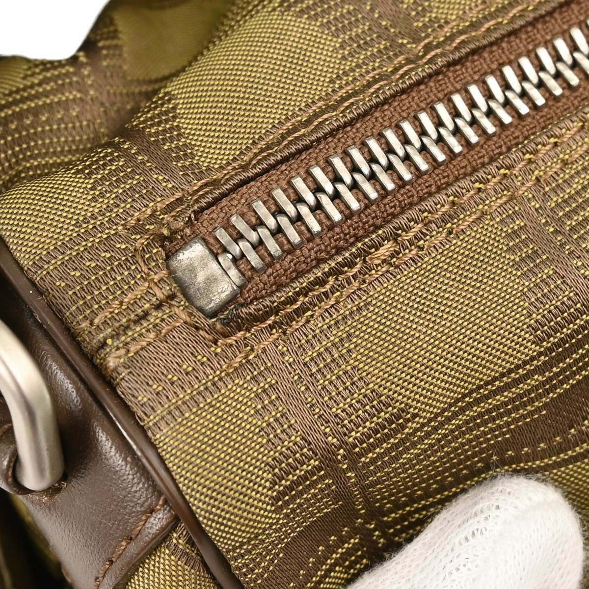 Chanel Travel Line Barrel Nylon Khaki Nylon Travel Bag Bag (Pre-Owned)