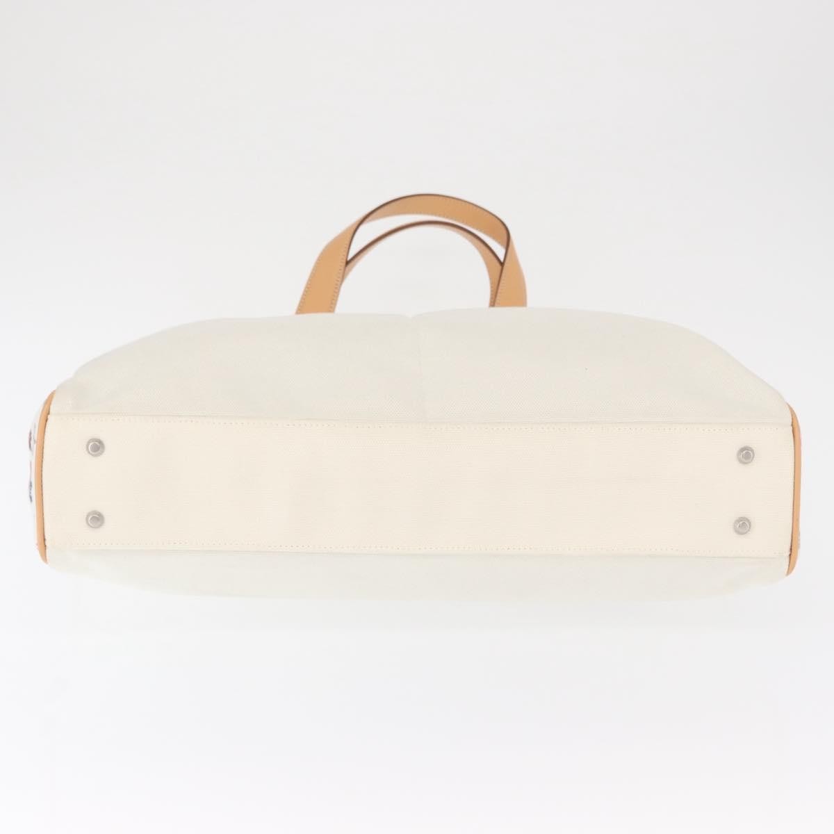 Burberry Black Label Canvas White Canvas Tote Bag Bag (Pre-Owned)