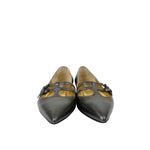 Bottega Veneta Women's Pointed toe Grey Metallic Leather Flats