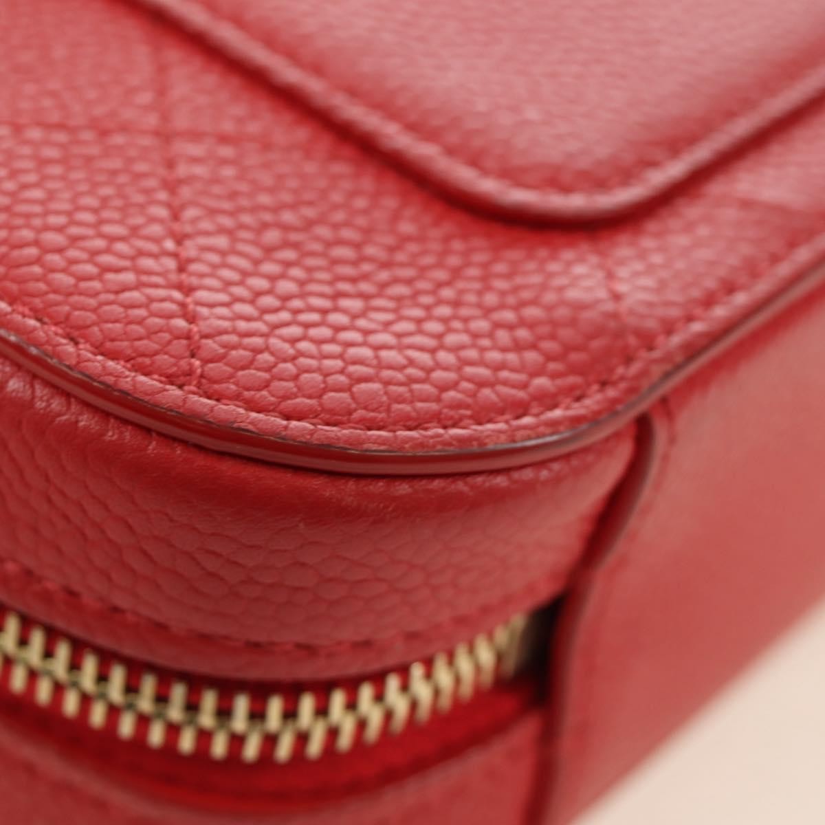 Chanel Chic Affinity Belt Stitched Caviar Red Leather Shoulder Bag Bag (Pre-Owned)