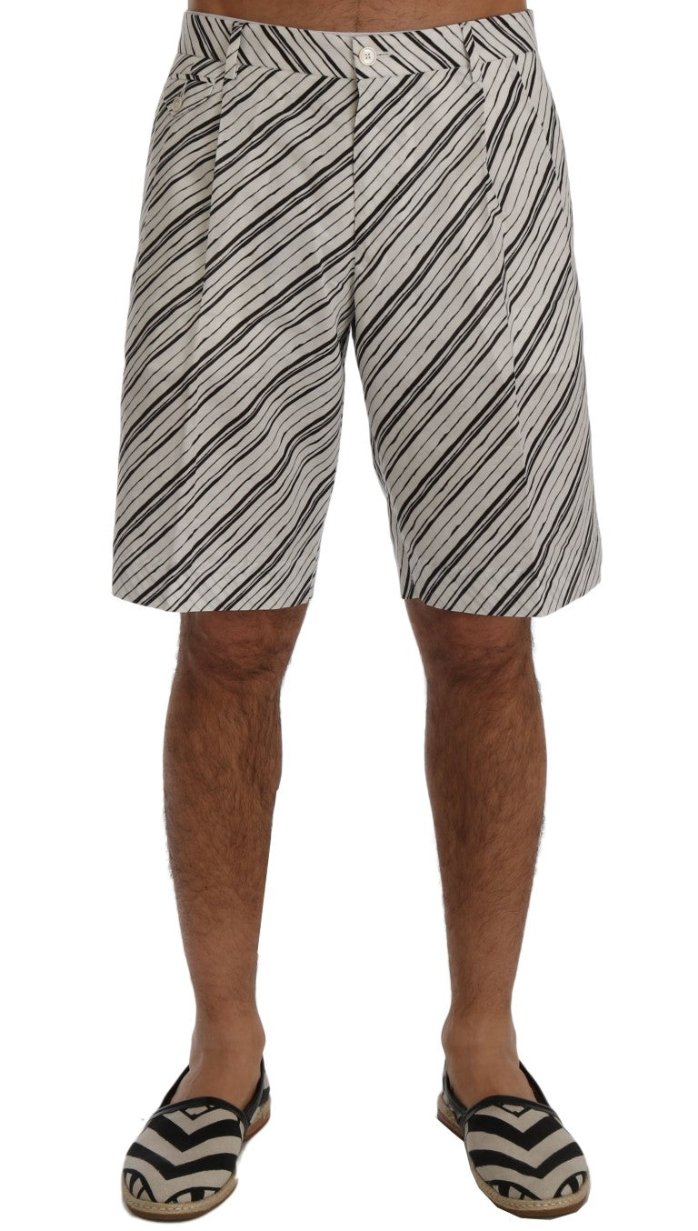 Dolce & Gabbana Elegant Striped Cotton-Linen Men's Shorts