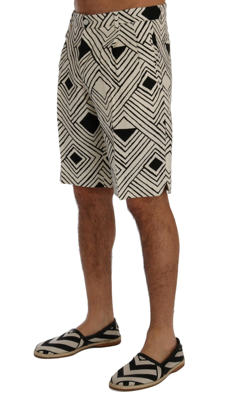 Dolce & Gabbana Chic Striped Casual Shorts - Hemp & Linen Men's Blend