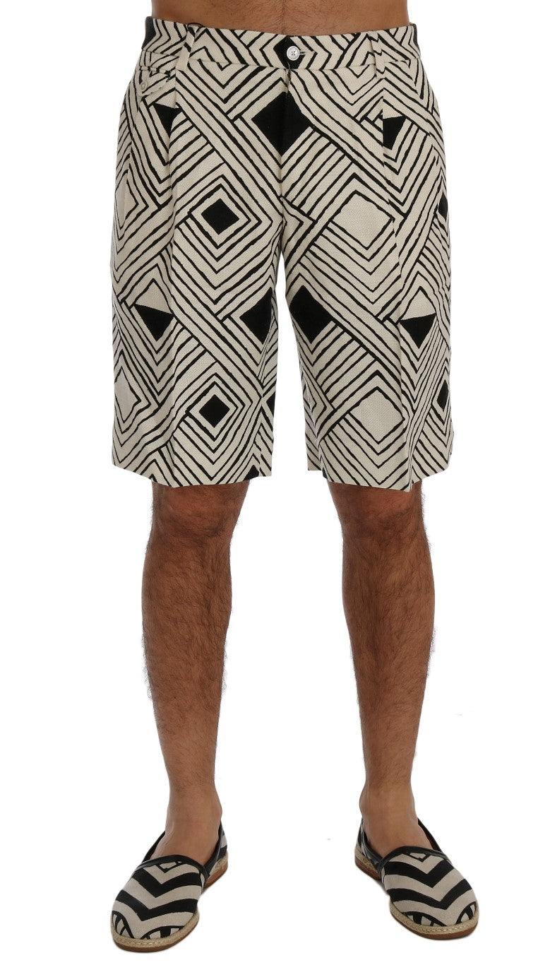 Dolce & Gabbana Chic Striped Casual Shorts - Hemp & Linen Men's Blend