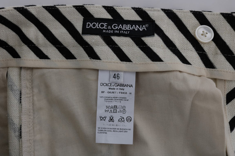 Dolce & Gabbana Striped Hemp Casual Men's Shorts
