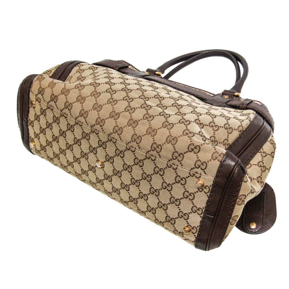 Gucci Gg Running Gg Canvas With Leather Beige Canvas Tote Bag Bag (Pre-Owned)