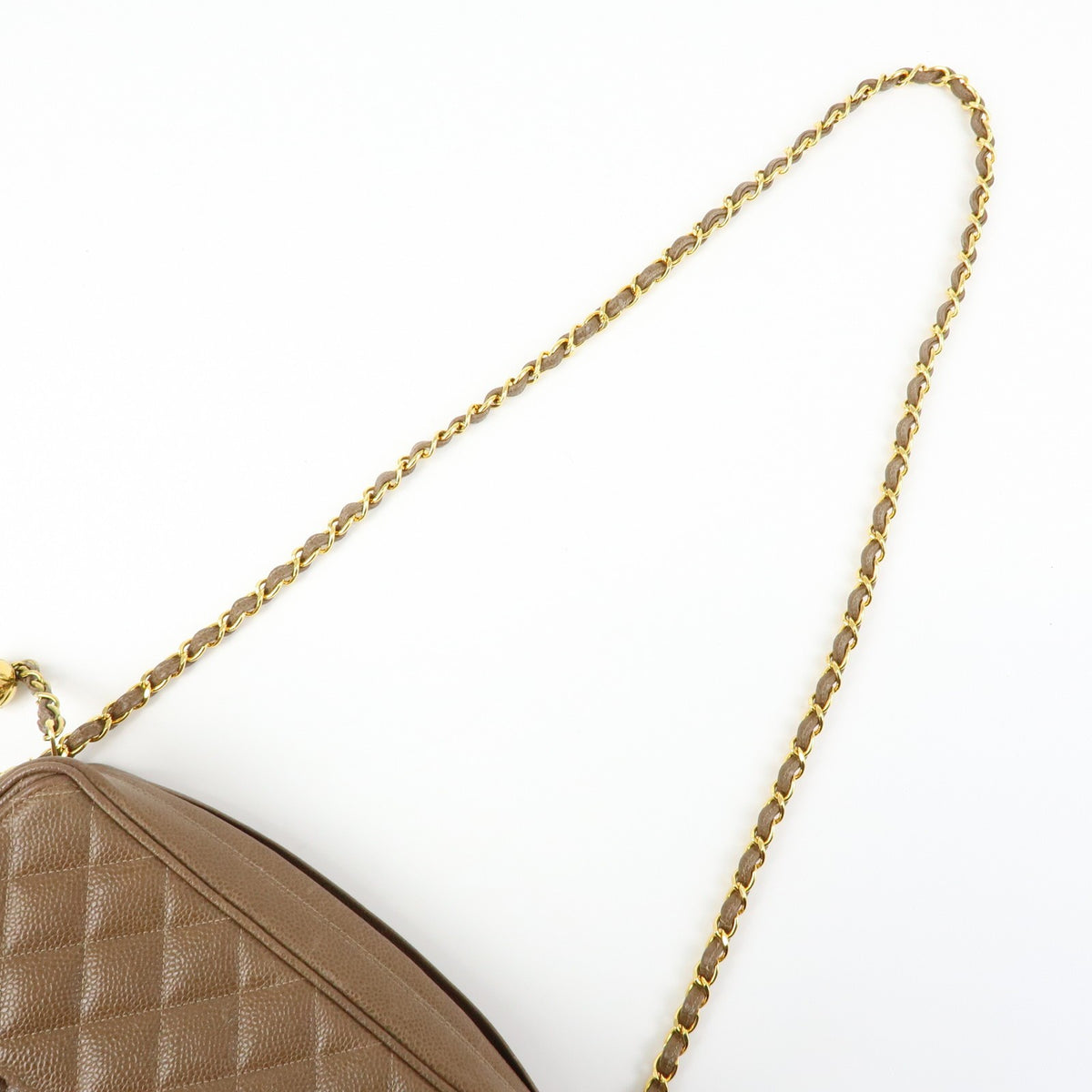 Chanel Vintage Front Pocket Camera Quilted Caviar Brown Leather Handbag (Pre-Owned)