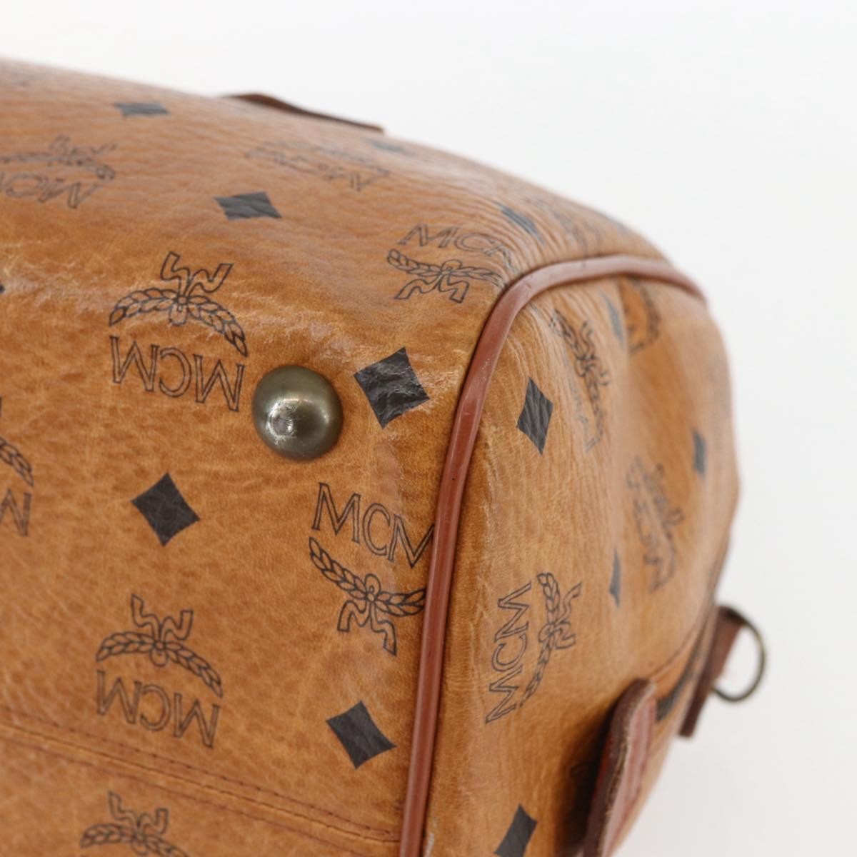 MCM Visetos Logogramme Canvas And Leather Brown Canvas Travel Bag Bag (Pre-Owned)