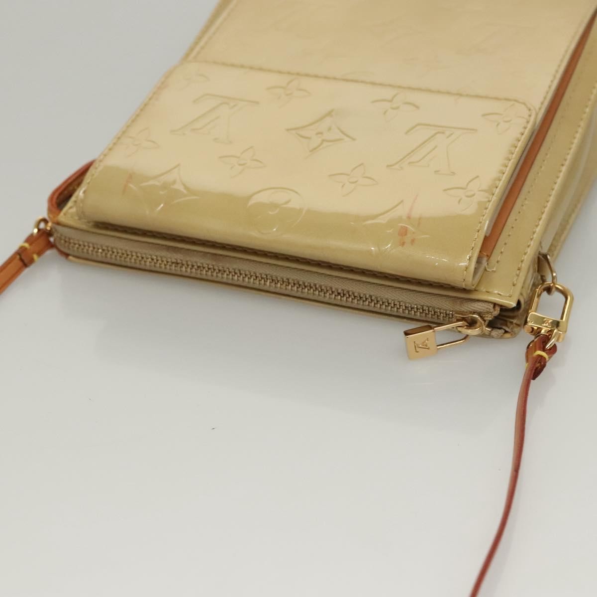 Louis Vuitton Mott Monogram Vernis Beige Patent_Leather Clutche & Pouche Bag (Pre-Owned)