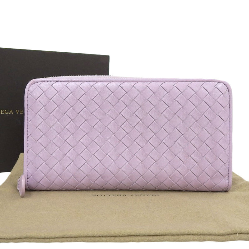Bottega Veneta Bulb Purple Leather Wallet  (Pre-Owned)