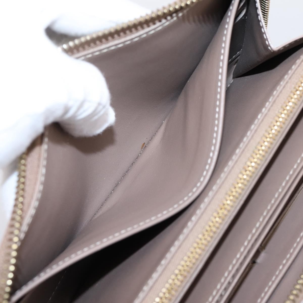 Louis Vuitton Zippy Monogram Vernis Beige Patent_Leather Wallets Accessory (Pre-Owned)