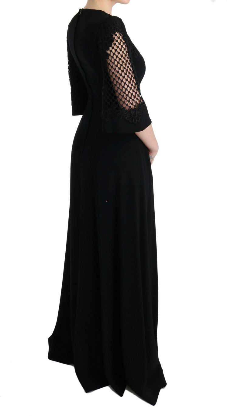 Dolce & Gabbana Black Stretch Shift Long Maxi Women's Dress