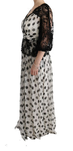 Dolce & Gabbana Elegant Polka Dotted Full Length Women's Gown