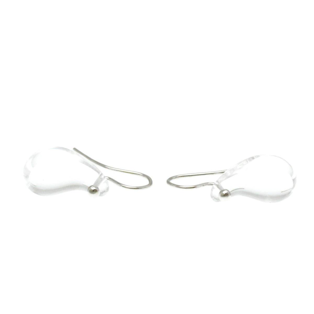 Tiffany & Co. Elsa Peretti Teardrop Platinum With Crystal Silver Platinum Earrings Jewelry (Pre-Owned)