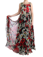 Dolce & Gabbana Floral Maxi Gown with Sunflower Print and Women's Crystals