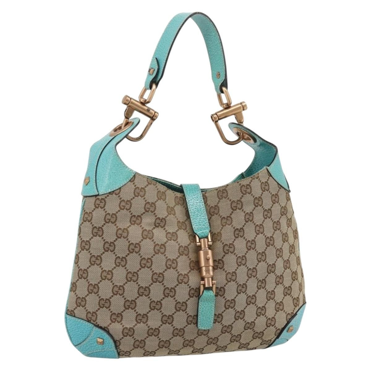Gucci Jackie Canvas Brown Canvas Handbag (Pre-Owned)