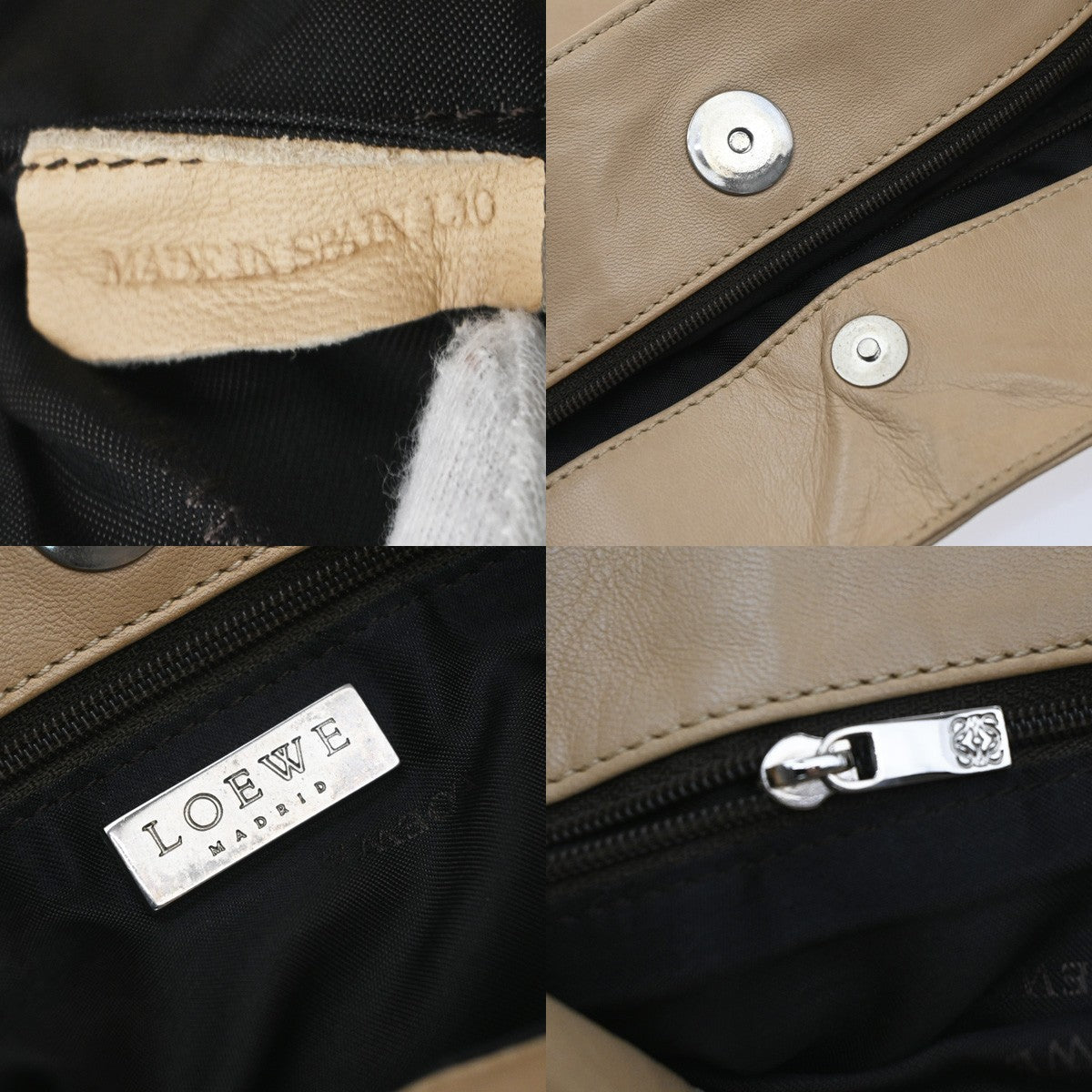 Loewe Vintage Leather Beige Leather Tote Bag Bag (Pre-Owned)